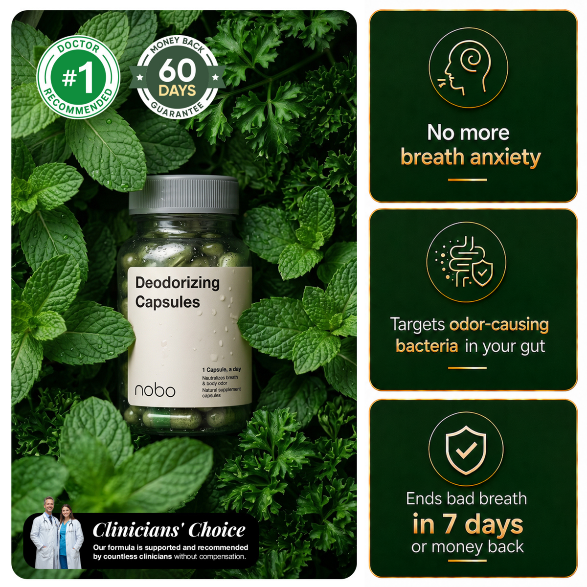 Clinical Strength Anti Bad Breath Capsules by NOBO™