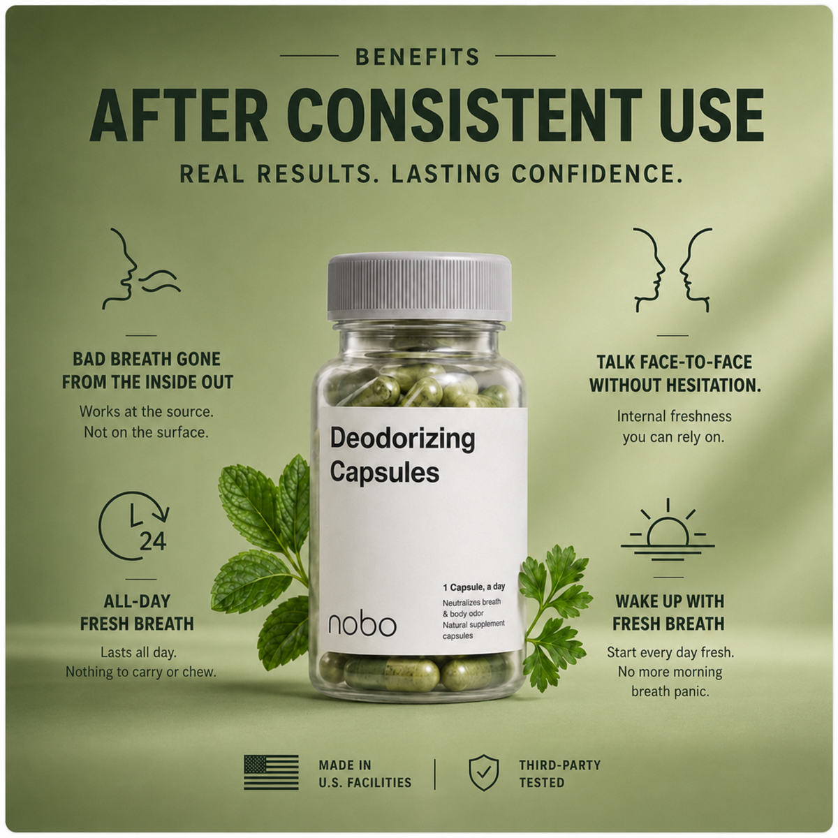 Clinical Strength Anti Bad Breath Capsules by NOBO™